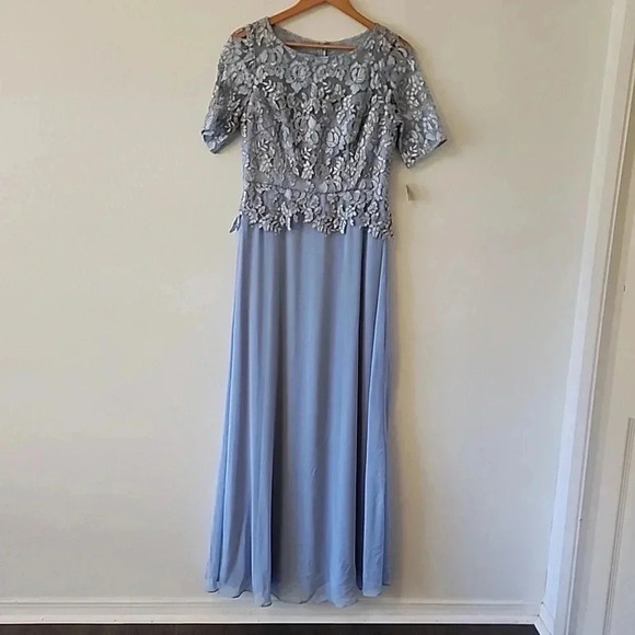 Alex Evenings Women's Long Embroidered A line dress size 6 New - Picture 2 of 14